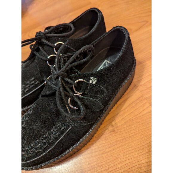 T.U.K Platform Creepers M 7 W 9 Eu 40 Black On Black Suede Chunky Y2K Goth EUC - Picture 3 of 7